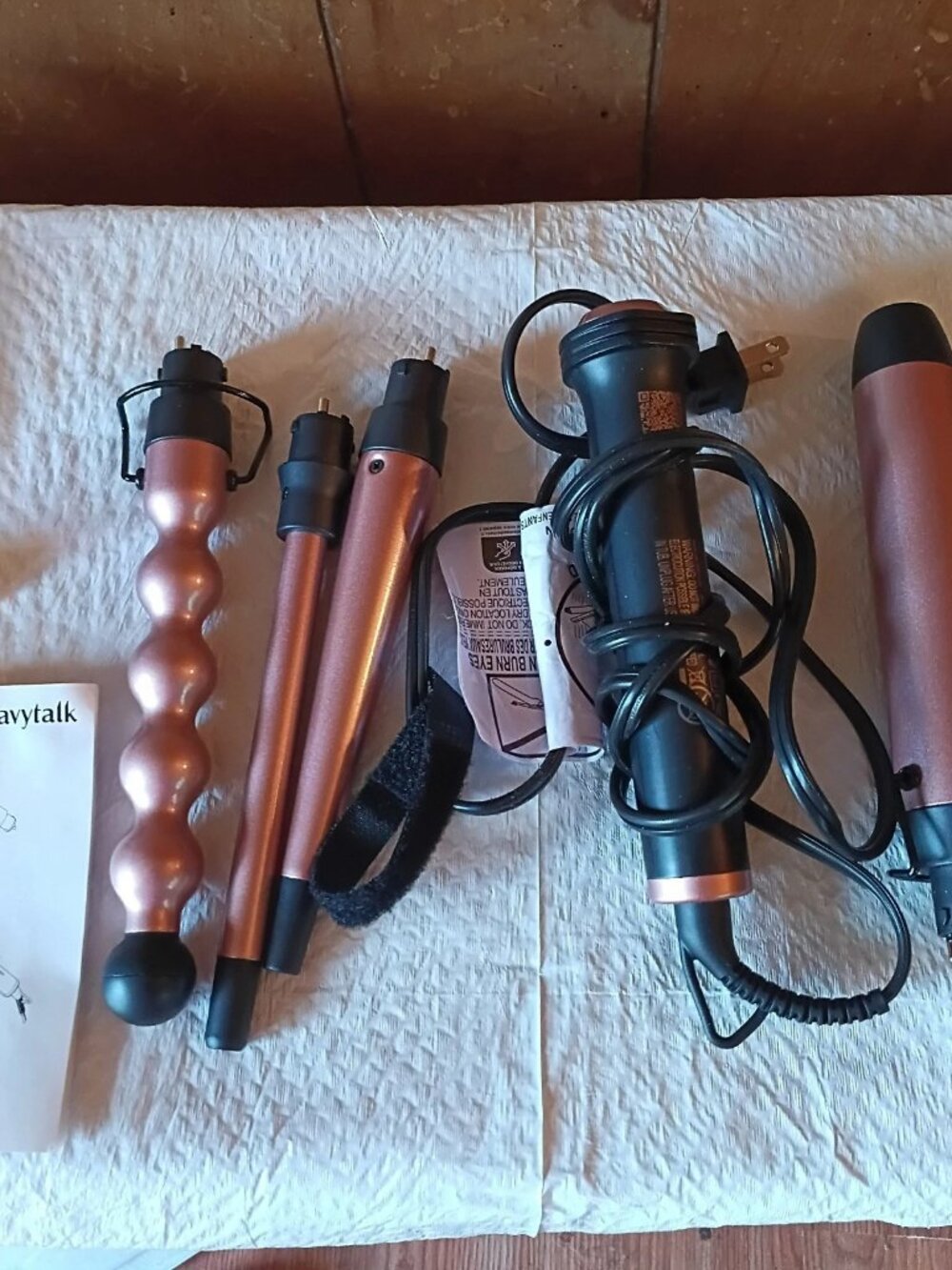 Wavytalk Professional Curling Wand Set Rose 4 Interchangeable Barrels No Brush
